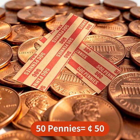150 Pcs Penny Coin Wrappers, Flat Coin Roll Wrapper for Pennies, Standard Size for Coin Sorting, Banking, Stores & Office in Kuwait