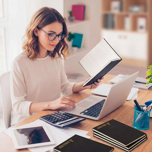 3 عبوات من دفتر حسابات المحاسبة مقاس 7 × 9.25 بوصة دفتر حساب 3 أعمدة، 80 صفحة، دفتر ملاحظات أسود لتعقب النفقات للمحاسبة، والميزانية، وتتبع النفقات، وحفظ سجلات الأعمال in Kuwait