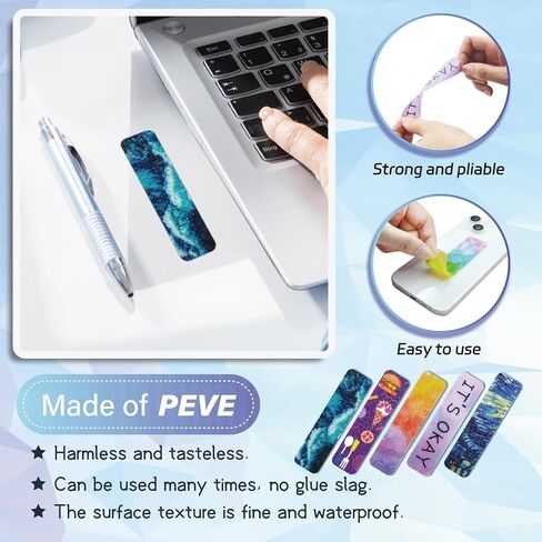 48 Pieces Unique Sensory Stickers for Anxiety Relief Items - Sensory Strips with Storage Box - 2 Textured Surface Fidget Strips for Office & Classroom Desk - Relieve Adult & Teen Stress in Saudi Arabia