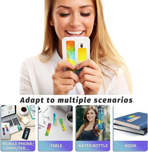48 Pieces Unique Sensory Stickers for Anxiety Relief Items - Sensory Strips with Storage Box - 2 Textured Surface Fidget Strips for Office & Classroom Desk - Relieve Adult & Teen Stress in Saudi Arabia