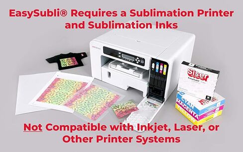 Sawgrass EASYSUBLI Sublimation Ink cartridges for SG500 Printer (Full Set) Bundle with EasySubli HTV Heat Transfer Vinyl - 10 Sheets EasySubli 8.4x11 and 10 Sheets EasySubli Mask 8x10 for Siser Users in Kuwait