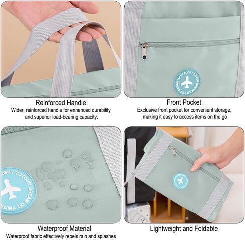 Waterproof Foldable Travel Bag, Extra Large Storage Duffle Bag with Zippers and Handles, Big Foldable Duffle Bag for Travel,Blue in Kuwait