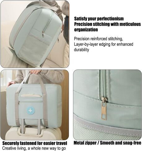 Waterproof Foldable Travel Bag, Extra Large Storage Duffle Bag with Zippers and Handles, Big Foldable Duffle Bag for Travel,Blue in Kuwait