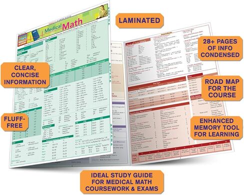 الرياضيات الطبية: دليل مرجعي مغلف QuickStudy (دليل مرجعي مغلف؛ دراسة أكاديمية سريعة) in Kuwait