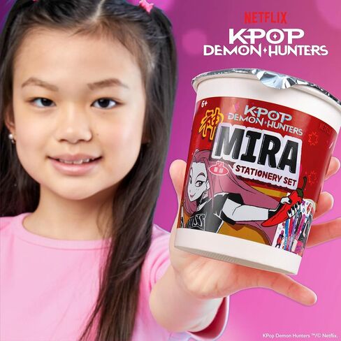 Kpop Demon Hunters™ Mira Stationery Set with Mini Notebook, Gel Pens, Markers, Eraser, Bonus Kpop Stickers & Cute Storage, Official K Pop Demon Hunters Merch for K-Pop Fans, Students, Teens in Saudi Arabia