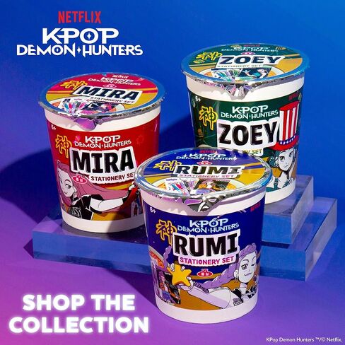 Kpop Demon Hunters™ Mira Stationery Set with Mini Notebook, Gel Pens, Markers, Eraser, Bonus Kpop Stickers & Cute Storage, Official K Pop Demon Hunters Merch for K-Pop Fans, Students, Teens in Saudi Arabia