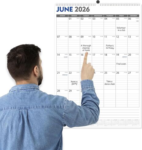 تقويم حائط كبير من GuassLee 2026-2027، 22 بوصة × 15 بوصة تقويم حائط عمودي 2026، يونيو 2026 إلى ديسمبر 2027، جدار مخطط معلق ورقي لمدة 19 شهرًا مع تاريخ جوليان لتخطيط وتنظيم المنزل المكتبي in Kuwait