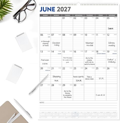 تقويم حائط كبير من GuassLee 2026-2027، 22 بوصة × 15 بوصة تقويم حائط عمودي 2026، يونيو 2026 إلى ديسمبر 2027، جدار مخطط معلق ورقي لمدة 19 شهرًا مع تاريخ جوليان لتخطيط وتنظيم المنزل المكتبي in Kuwait