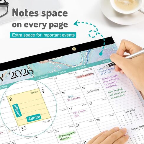 Forvencer Desk Calendar 2026-2027, 21 Months Calendar Runs from April 2026 to December 2027, 17" x 12" Large 2026 Wall Calendar Monthly Planner with Plastic Cover for Home School Office in Kuwait