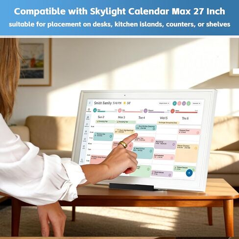 حامل مكتب قائم بذاته متوافق مع Skylight Calendar بحد أقصى 27 بوصة، حامل وقاعدة ثابتة لسطح المكتب، بديل للتركيب على الحائط، حامل ثابت لعرض التقويم الرقمي، أسود in Kuwait