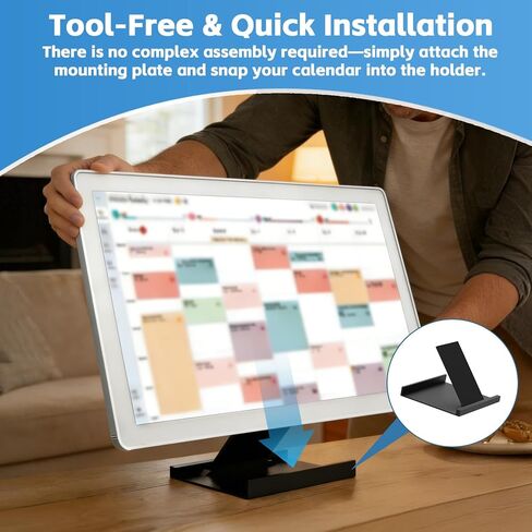 حامل مكتب قائم بذاته متوافق مع Skylight Calendar بحد أقصى 27 بوصة، حامل وقاعدة ثابتة لسطح المكتب، بديل للتركيب على الحائط، حامل ثابت لعرض التقويم الرقمي، أسود in Kuwait