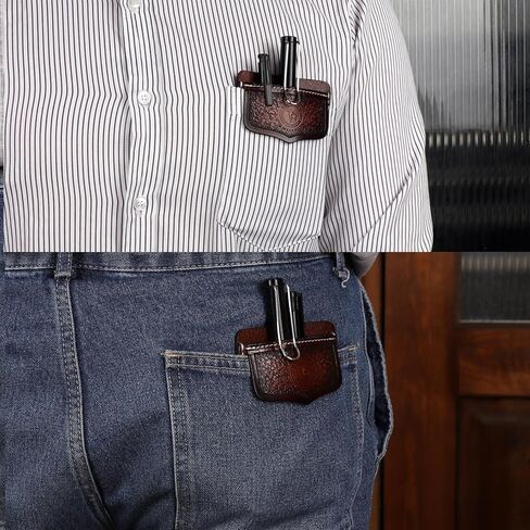 Tourbon Genuine Leather Pocket Protector for Men Durable Tool Pouch for Jeans Shirts Pocket Sleeve for Pens and Tools in Saudi Arabia