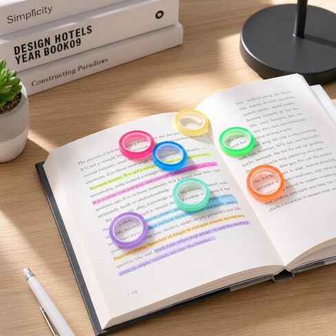 20 Rolls Highlighter Tape, 10-Color Highlighting Tape Removable, 0.2 x 16.4 ft Fluorescent Colored PET Tapes for Reading Notes, Teachers & Students (0.6cm x 5m) in Kuwait