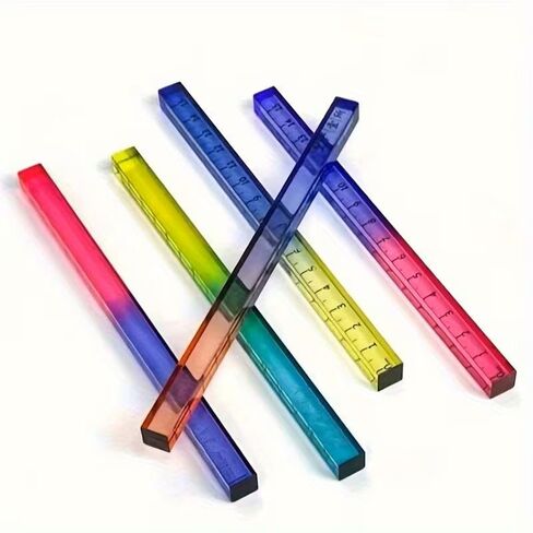 15cm/5.91in Gradient Color Square Ruler Suitable for Geometry, Drawing, Office, and Learning in Kuwait