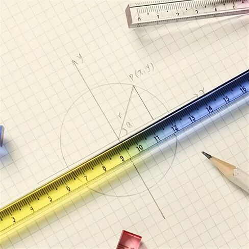 15cm/5.91in Gradient Color Square Ruler Suitable for Geometry, Drawing, Office, and Learning in Kuwait
