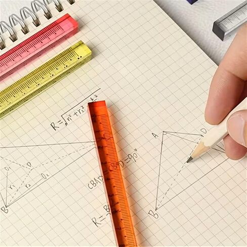 15cm/5.91in Gradient Color Square Ruler Suitable for Geometry, Drawing, Office, and Learning in Kuwait