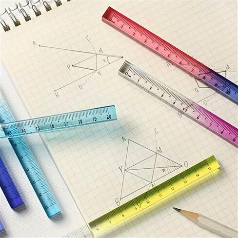 15cm/5.91in Gradient Color Square Ruler Suitable for Geometry, Drawing, Office, and Learning in Kuwait