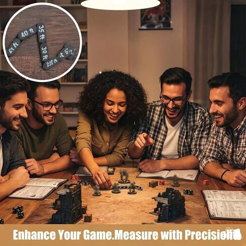 مسطرة حركة DND مفصلية مقاس 10 بوصات، مقياس قياس مرن لمنمنمات آر بي جي على الطاولة، أداة تحديد المسار وألعاب الحرب، مقياس دقيق من 5 إلى 50 قدمًا، وصلات متينة غير قابلة للإزالة in Kuwait