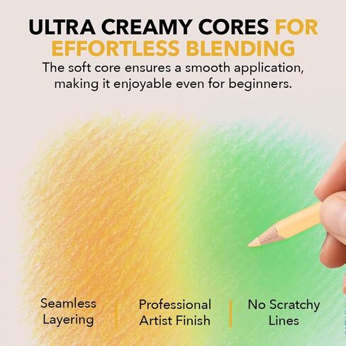 Castle Art Supplies 72 Spring Colored Pencils Set | Wax-Based Pencils with Soft, Smooth Cores | Spring-Inspired Palette for Adult Artists | Organized in Display Tin | Seasons Collection in Kuwait