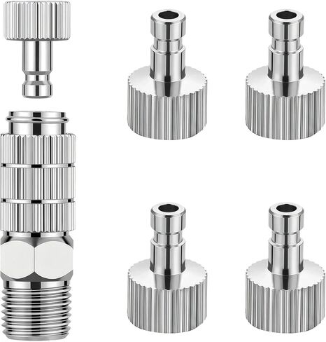 ABEST Airbrush Quick Disconnect Coupler Release Fitting Adapter Kit with 5 pcs 1/8" Female Connectors and 1 Male Adaptor 1/8 Male -1/8 Female Hose Connections for Air Compressor, Airbrush Hose in Saudi Arabia