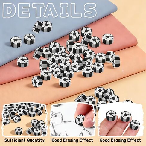 100-Piece Mini Soccer-Shaped Eraser Set - Bulk Pack of Football Erasers for 2026 World Cup Party Favors & School Supplies in Kuwait