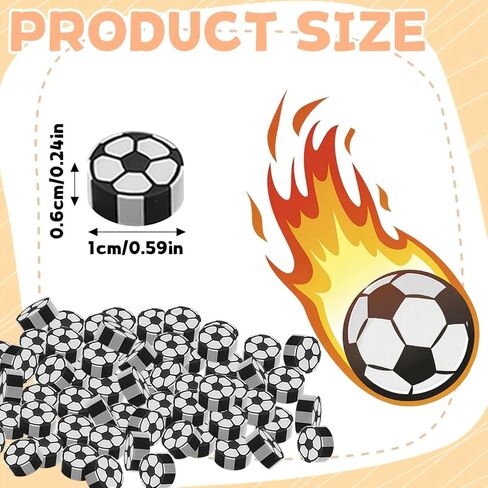 100-Piece Mini Soccer-Shaped Eraser Set - Bulk Pack of Football Erasers for 2026 World Cup Party Favors & School Supplies in Kuwait