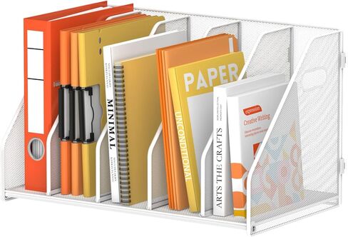منظم ملفات SUPEASY Binder، حامل ملفات المجلات مع 5 رفوف عمودية، منظم ملفات المكتب المعدني وحوامل المجلدات، منظمات المجلات لسطح المكتب والمنزل والمدرسة والفصول الدراسية (أسود) in Kuwait