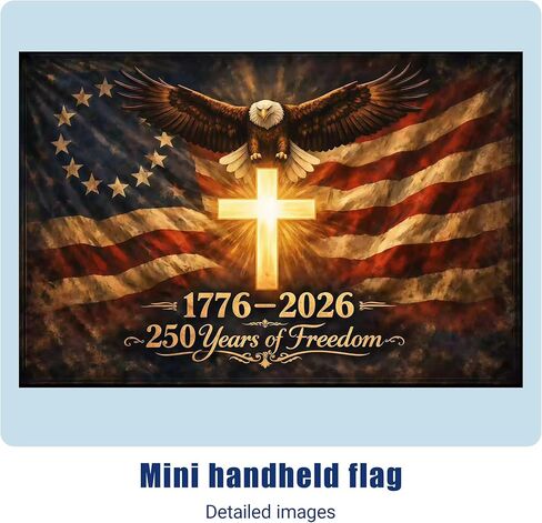 12 PCS Small American Flags on Stick 4th of July Decorations Flag 250 Years of Freedom We The People 1776-2026 250th Birthday Patriotic Signs Hand Held Flags for Room House Welcome Lawn Backdrop Parade (12) in Saudi Arabia