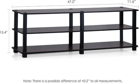 Furinno Turn-S-Tube No Tools 3-Tier Entertainment TV Stands، كرزي داكن وأسود in Kuwait