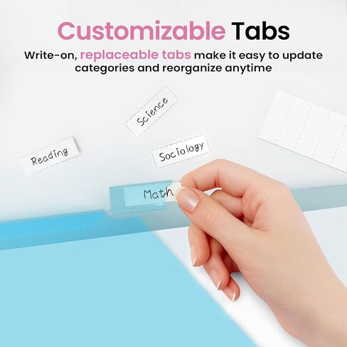 Taja 16 Count Dividers for 3 Ring Binder with Two Pockets, 8 Tabs Set, Plastic Binder Index Dividers, Perfect for Office & School Organization Supplies, Bright Colors, 2 Set in Kuwait