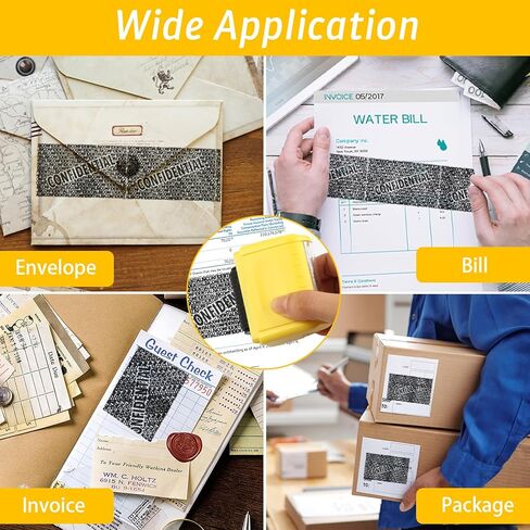 Identity Theft Protection Roller Stamp, Id Defender Roller Stamp, Confidential Stamp, Address Blocker Roller Stamps for Your Privacy and Security (3 Refill Ink Included) in Kuwait