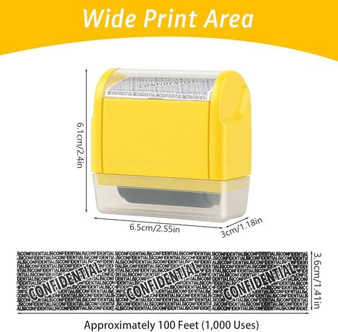 Identity Theft Protection Roller Stamp, Id Defender Roller Stamp, Confidential Stamp, Address Blocker Roller Stamps for Your Privacy and Security (3 Refill Ink Included) in Kuwait