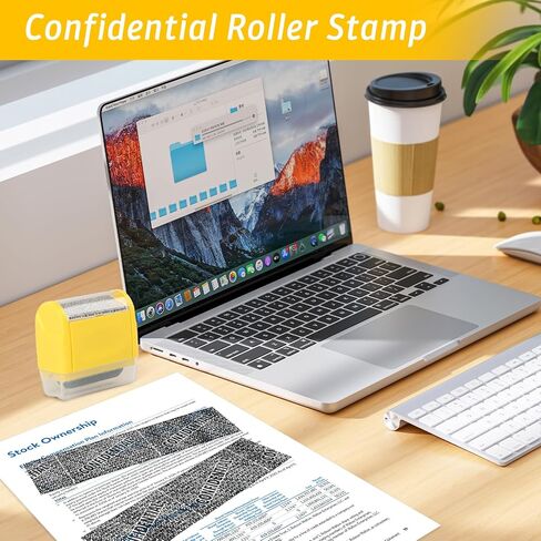 Identity Theft Protection Roller Stamp, Id Defender Roller Stamp, Confidential Stamp, Address Blocker Roller Stamps for Your Privacy and Security (3 Refill Ink Included) in Kuwait