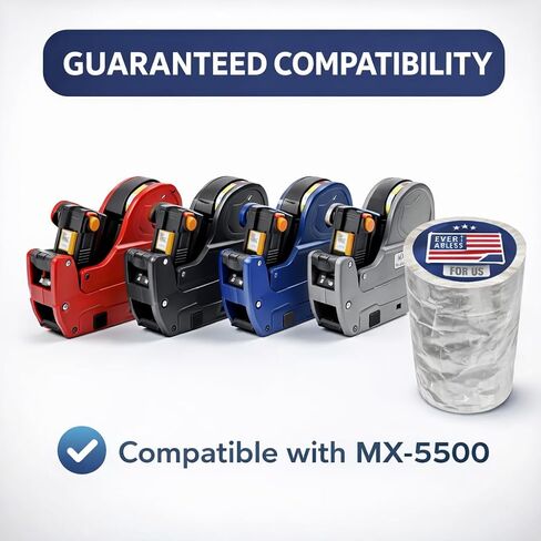 مسدس ملصقات الأسعار مع ملصقات متوافقة مع MX-5500 | مسدس تسعير التجزئة مع رولات ملصقات الأسعار ذاتية اللصق ذات سطر واحد للمتاجر ومحلات السوبر ماركت والبوتيكات in Kuwait