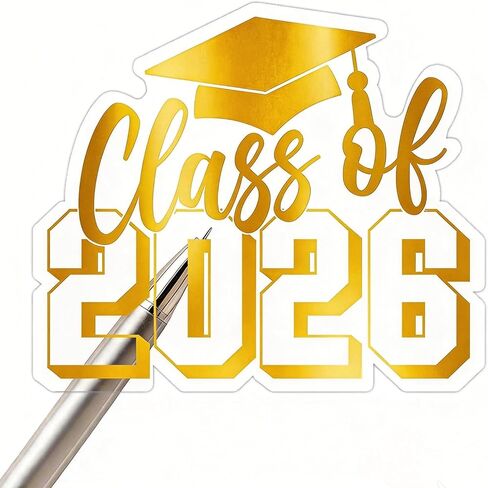 60pcs Class of 2026 Graduation Stickers, 2 Inch Clear Gold Foil Waterproof Vinyl Stickers for Graduation Party, Envelope Seals, Congrats Gift Labels & Decorations (Class of 2026, Embossed Gold) in Kuwait