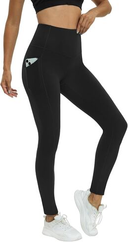 Women High Waist Workout Pants with Pockets Yoga Gym Running Pilates Fitness Leggings Running Pants in Saudi Arabia
