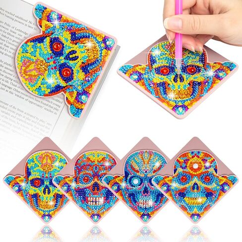 WIVICO 4 pcs Diamond Painting Bookmarks, DIY Diamond Art Kits for Adults, Book Corner - Protecting Bookmark Craft Supplies Kits for Book Lovers(Mandala) in Kuwait