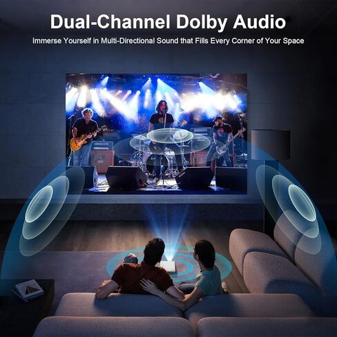 جهاز عرض ذكي 4K، جهاز عرض أصلي بدقة 1080 بكسل عالي الدقة مع Google TV 1000 ANSI Lumens التركيز التلقائي وتصحيح حجر الزاوية واي فاي بلوتوث جهاز عرض مسرح منزلي محمول لفيلم غرفة النوم في الهواء الطلق in Kuwait