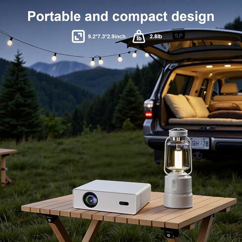 جهاز عرض ذكي 4K، جهاز عرض أصلي بدقة 1080 بكسل عالي الدقة مع Google TV 1000 ANSI Lumens التركيز التلقائي وتصحيح حجر الزاوية واي فاي بلوتوث جهاز عرض مسرح منزلي محمول لفيلم غرفة النوم في الهواء الطلق in Kuwait