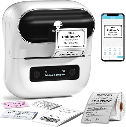 Phomemo Label Maker,M220 Label Printer,3 Inch Bluetooth Thermal Label Maker Machine with 6000+ Icons,700+ Templates,400+ Fonts,for Kids School Items,Small Business,Large Sticker in Saudi Arabia