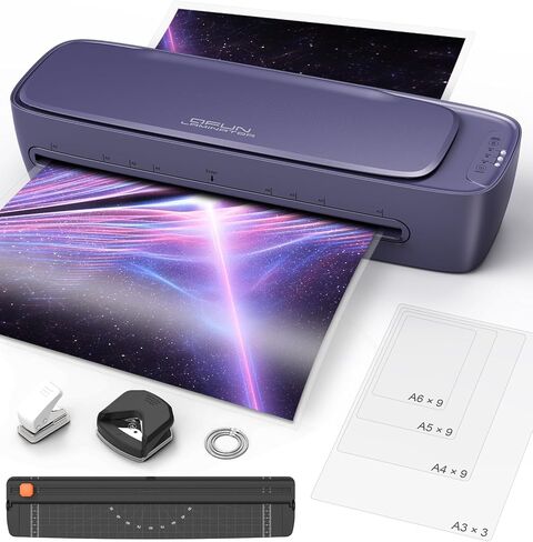Laminator Machine 13-Inch Thermal Lamination with Laminating Sheets 9 in1 Office Desktop Laminate Machine, Portable A3 Laminater for Teachers Personal 60S Warm-Up Never Jam in Saudi Arabia