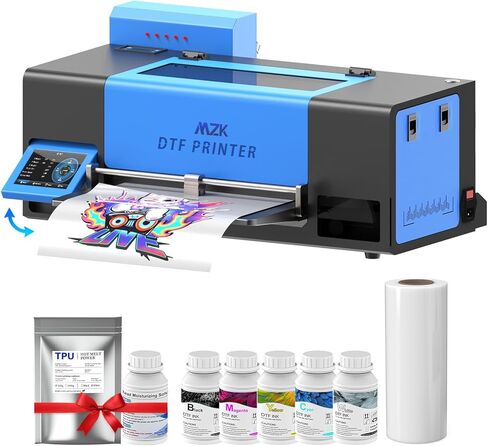 MZK A3+ XP600 Gen2 F1080 Upgraded DTF Printer,Auto Cleaning Maintenance+Ink Anti-Clog Filter,2X-Speed Compared to L1800,5" Rotatable Touch Screen,Dual Ink Level Alert,Film Cutter,Gift Ink 2 Years in Saudi Arabia