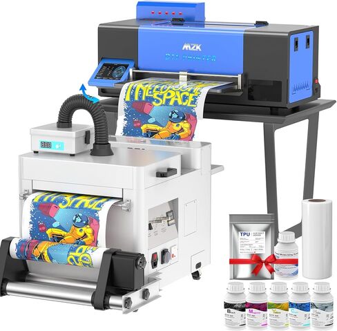 MZK A3+ XP600 Gen2 F1080 Upgraded DTF Printer,Auto Cleaning Maintenance+Ink Anti-Clog Filter,2X-Speed Compared to L1800,5" Rotatable Touch Screen,Dual Ink Level Alert,Film Cutter,Gift Ink 2 Years in Saudi Arabia