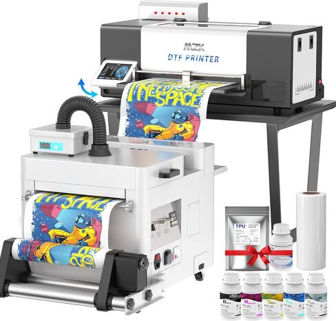 MZK A3+ XP600 Gen2 F1080 Upgraded DTF Printer,Auto Cleaning Maintenance+Ink Anti-Clog Filter,2X-Speed Compared to L1800,5" Rotatable Touch Screen,Dual Ink Level Alert,Film Cutter,Gift Ink 2 Years in Saudi Arabia