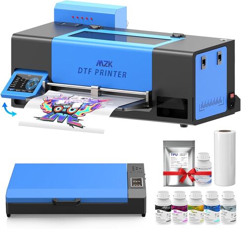 MZK A3+ XP600 Gen2 F1080 Upgraded DTF Printer,Auto Cleaning Maintenance+Ink Anti-Clog Filter,2X-Speed Compared to L1800,5" Rotatable Touch Screen,Dual Ink Level Alert,Film Cutter,Gift Ink 2 Years in Saudi Arabia