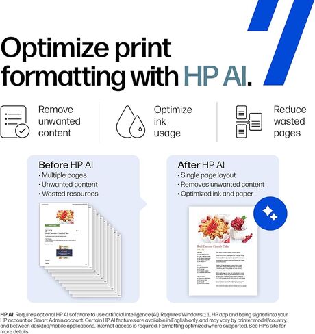 طابعة HP OfficeJet Pro 9730 اللاسلكية متعددة الإمكانات الملونة النافثة للحبر، الطباعة والمسح الضوئي والنسخ والفاكس، حتى 11x17 ADF، الطباعة/المسح الضوئي على الوجهين، الأفضل للمكتب، تجربة 3 أشهر من الحبر الفوري (C2WH0A) in Kuwait