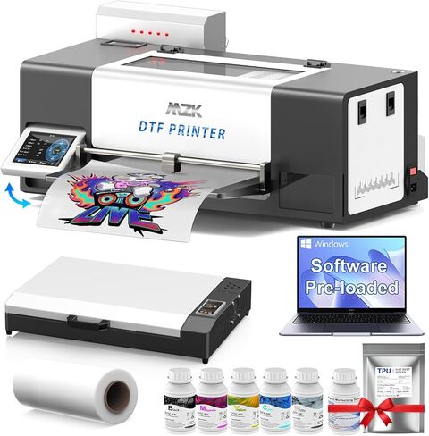 MZK A3+ XP600 Gen2 F1080 Upgraded DTF Printer,Auto Cleaning Maintenance+Ink Anti-Clog Filter,2X-Speed Compared to L1800,5" Rotatable Touch Screen,Dual Ink Level Alert,Film Cutter,Gift Ink 2 Years in Saudi Arabia