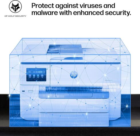 طابعة HP OfficeJet Pro 9730 اللاسلكية متعددة الإمكانات الملونة النافثة للحبر، الطباعة والمسح الضوئي والنسخ والفاكس، حتى 11x17 ADF، الطباعة/المسح الضوئي على الوجهين، الأفضل للمكتب، تجربة 3 أشهر من الحبر الفوري (C2WH0A) in Kuwait