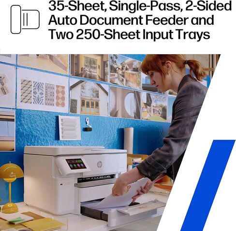 طابعة HP OfficeJet Pro 9730 اللاسلكية متعددة الإمكانات الملونة النافثة للحبر، الطباعة والمسح الضوئي والنسخ والفاكس، حتى 11x17 ADF، الطباعة/المسح الضوئي على الوجهين، الأفضل للمكتب، تجربة 3 أشهر من الحبر الفوري (C2WH0A) in Kuwait