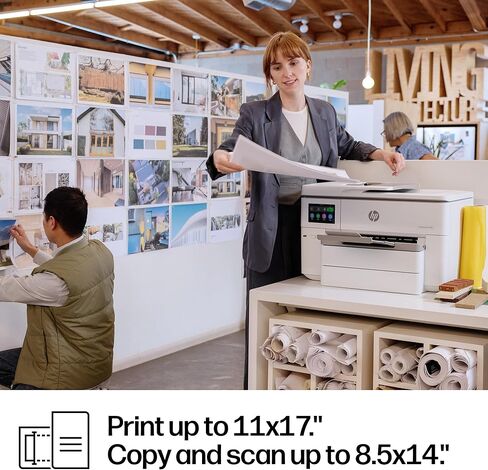 طابعة HP OfficeJet Pro 9730 اللاسلكية متعددة الإمكانات الملونة النافثة للحبر، الطباعة والمسح الضوئي والنسخ والفاكس، حتى 11x17 ADF، الطباعة/المسح الضوئي على الوجهين، الأفضل للمكتب، تجربة 3 أشهر من الحبر الفوري (C2WH0A) in Kuwait